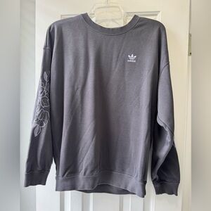 Adidas Charcoal/Lavender Crewneck Pullover Sweatshirt, Women’s Size Small